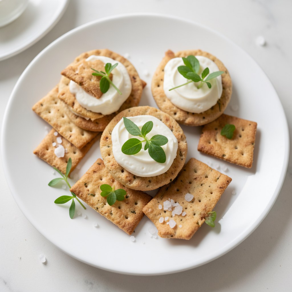 kanapki z herbatników z twarożkiem
