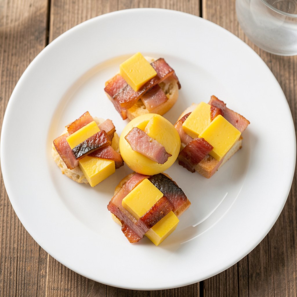 Koreczki na serze ze śledźiem marynowanym