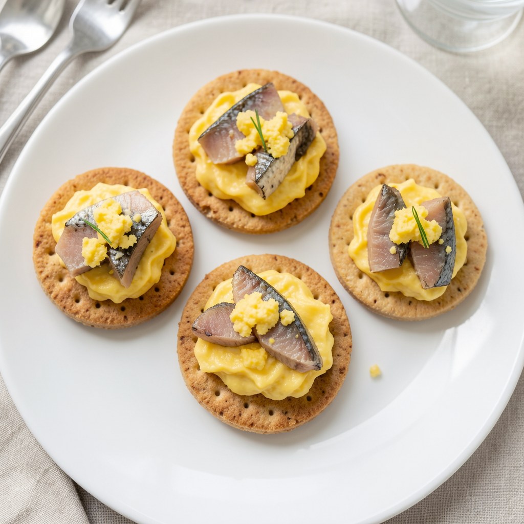 kanapki z herbatników i tuńczyka