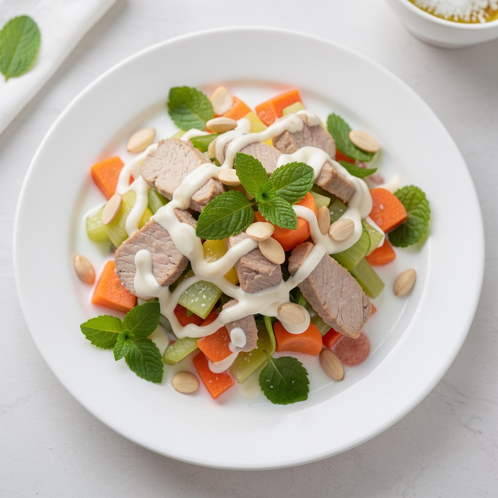 sałatka z marchwi i mięsa drobiowego