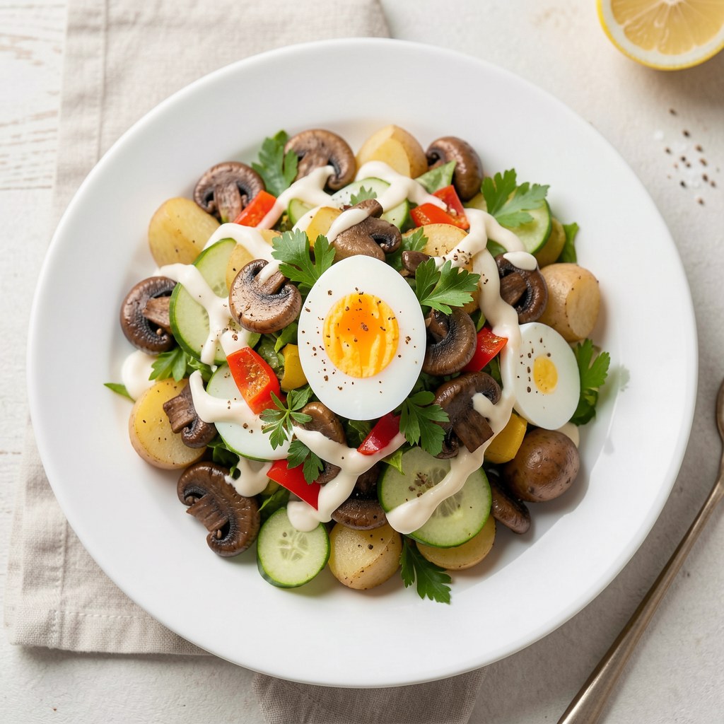 Sałatka z pieczarkami