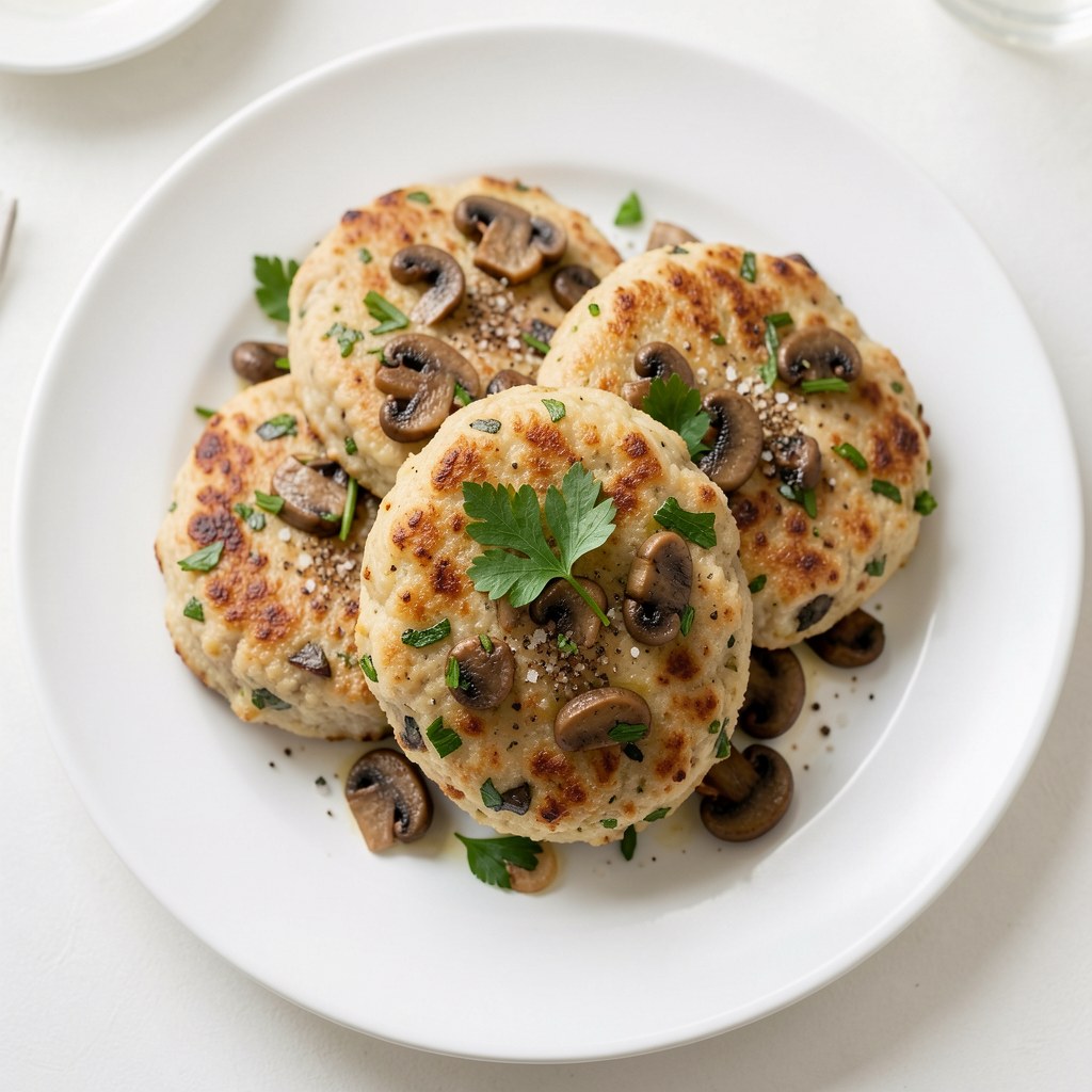 Kotlety drobiowe z pieczarkami i natką pietruszki