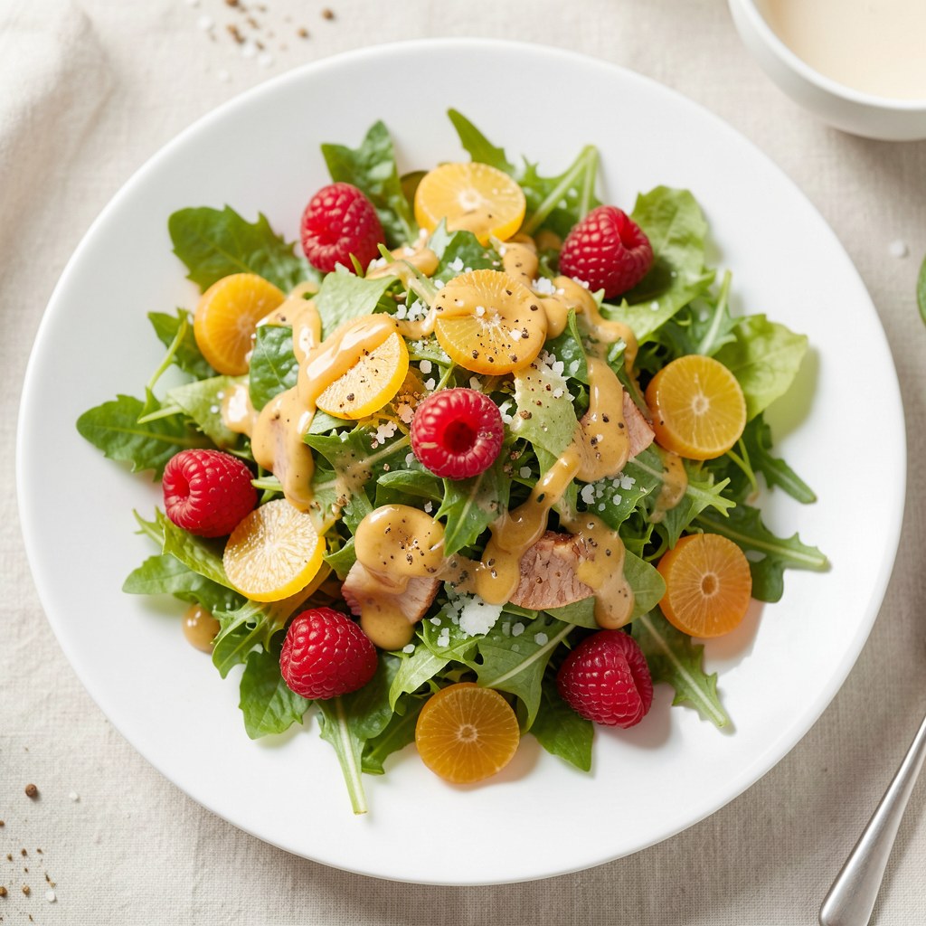 sałatka z truskawkami i rzeżuchą