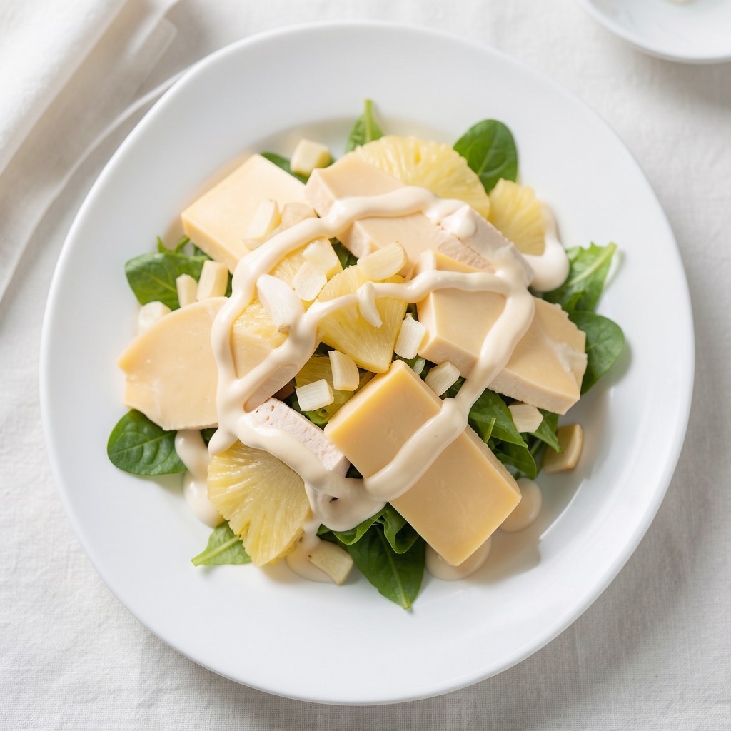 Salatka z serem, ananasem i czosnkiem