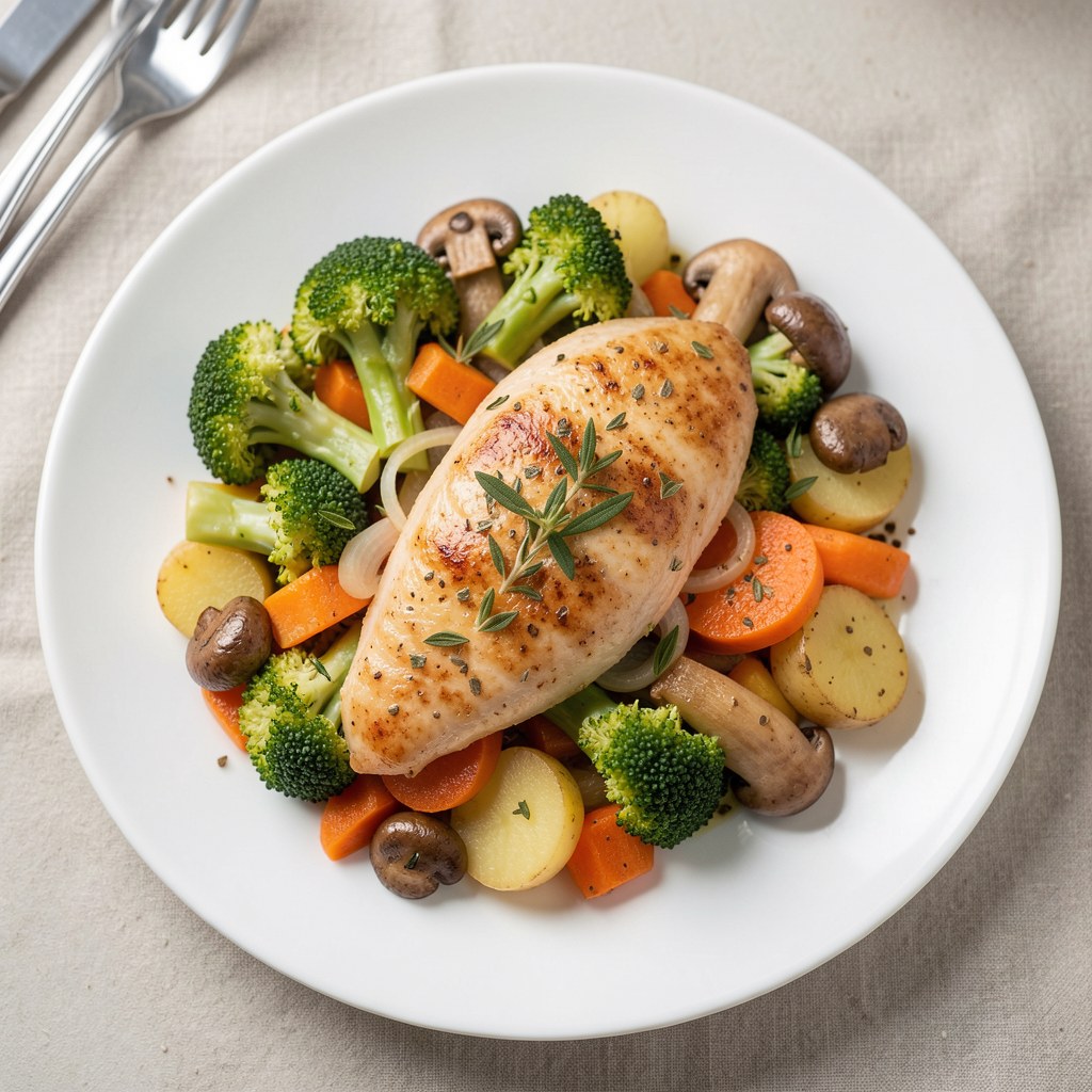 Kurczak z warzywami z patelni