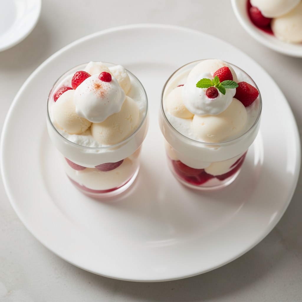 Cocktail z lodów i poziomek