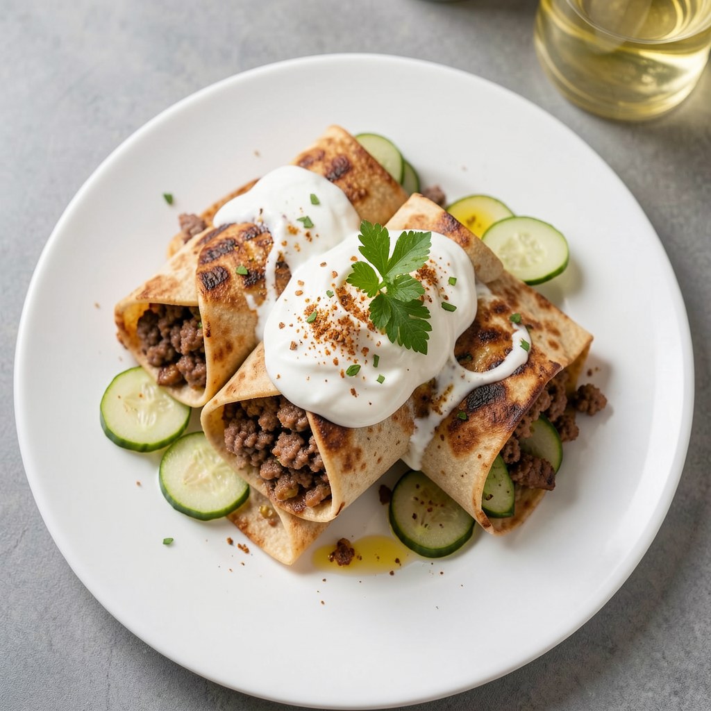 gyros z grilowanym miesem mielonym