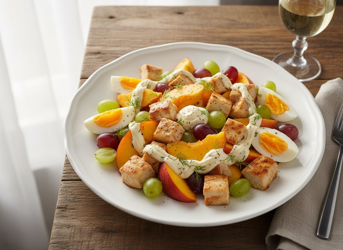 Sałatka z kurczaka z brzoskwiniami