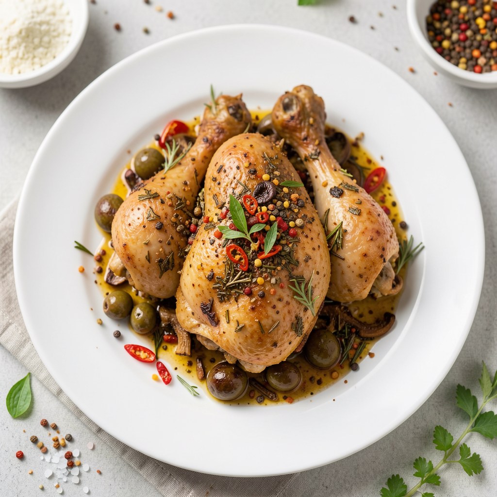 Kurczak duszony borowikowo ziołowy