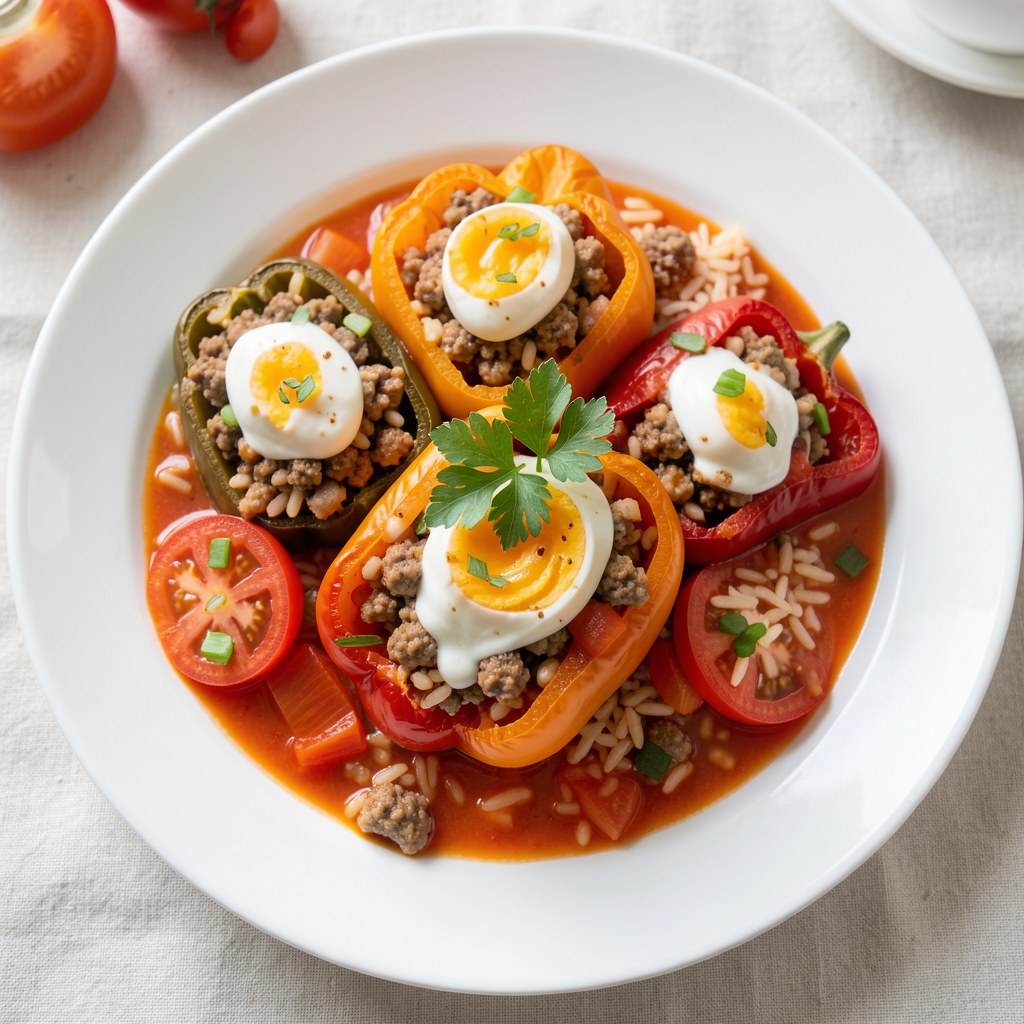 Papryka faszerowana duszona w pomidorach