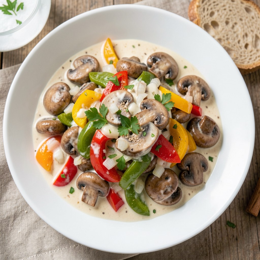Pieczarki z papryką