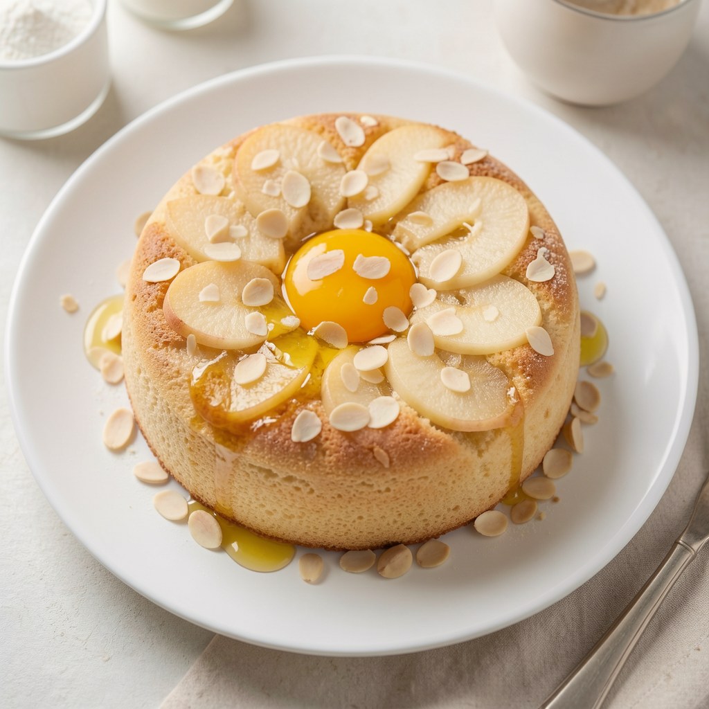 Placek z jabłkami i migdałami