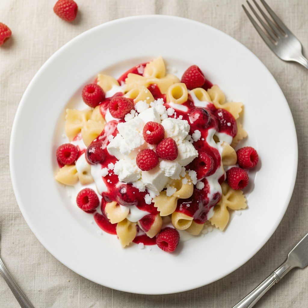 Truskawki z makaronem