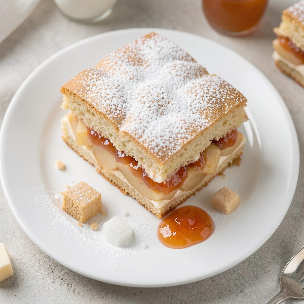 Ciasto z budyniem i jabłkami