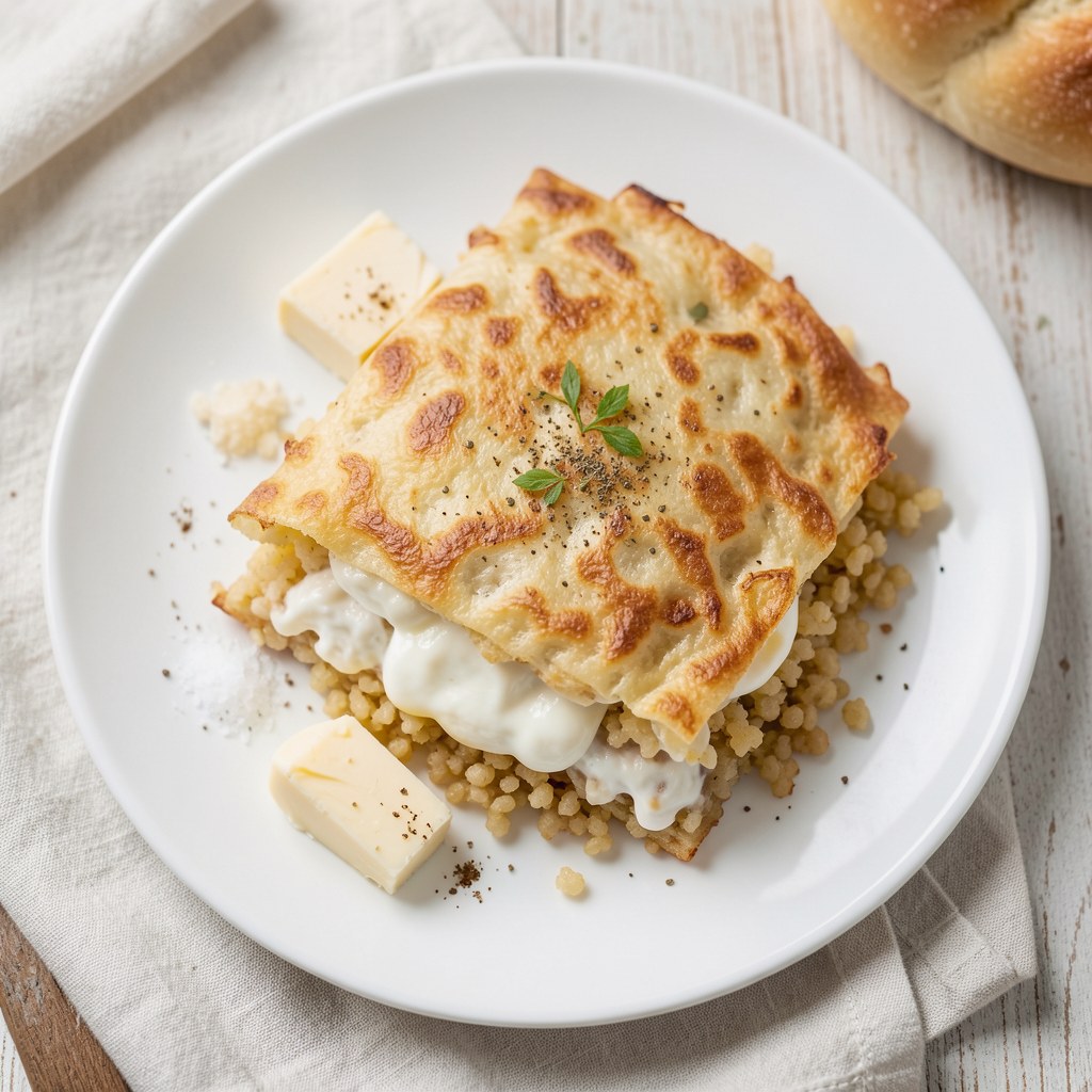 Zapiekanka z sera i kaszy gryczanej