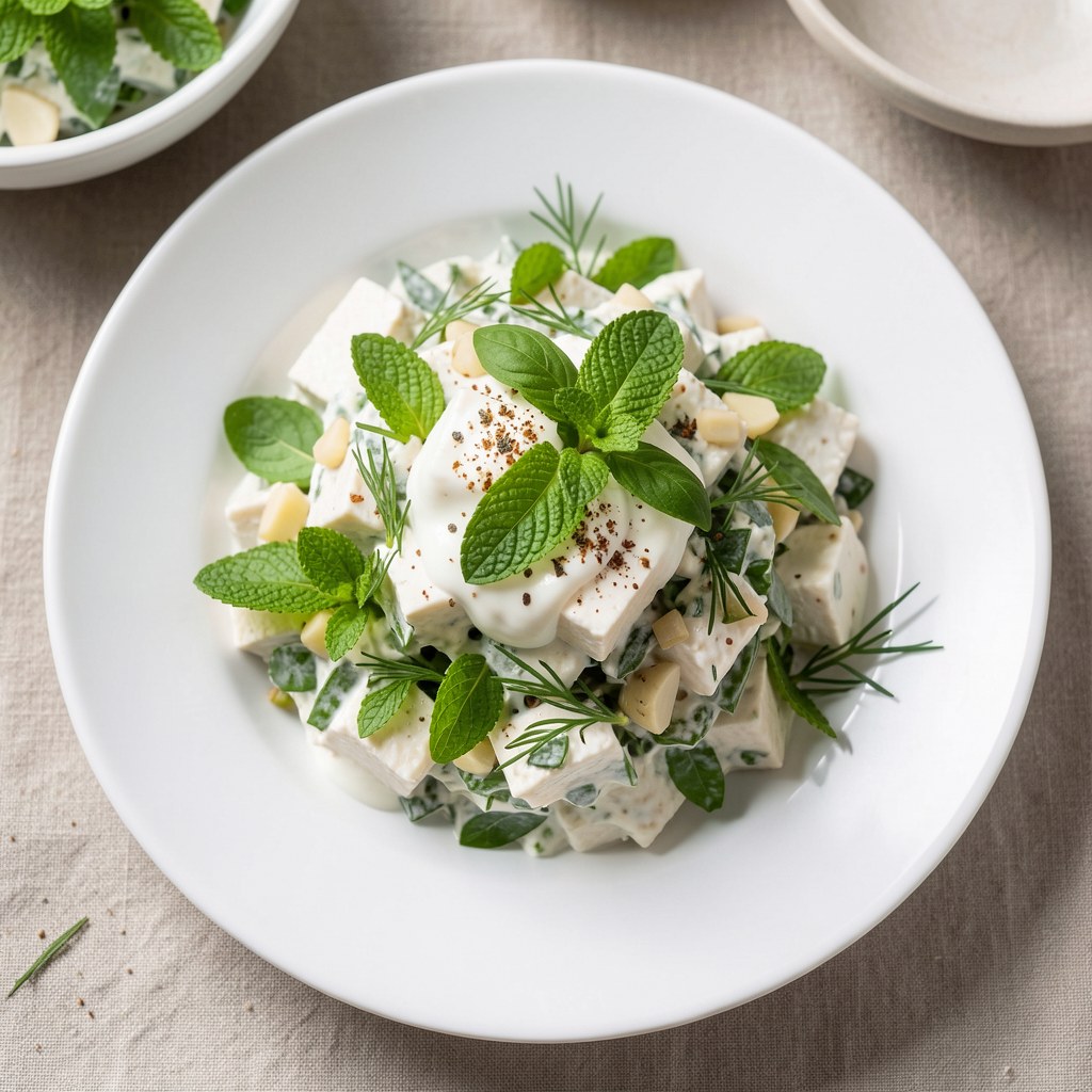 Sałatka ziołowa z twarogiem