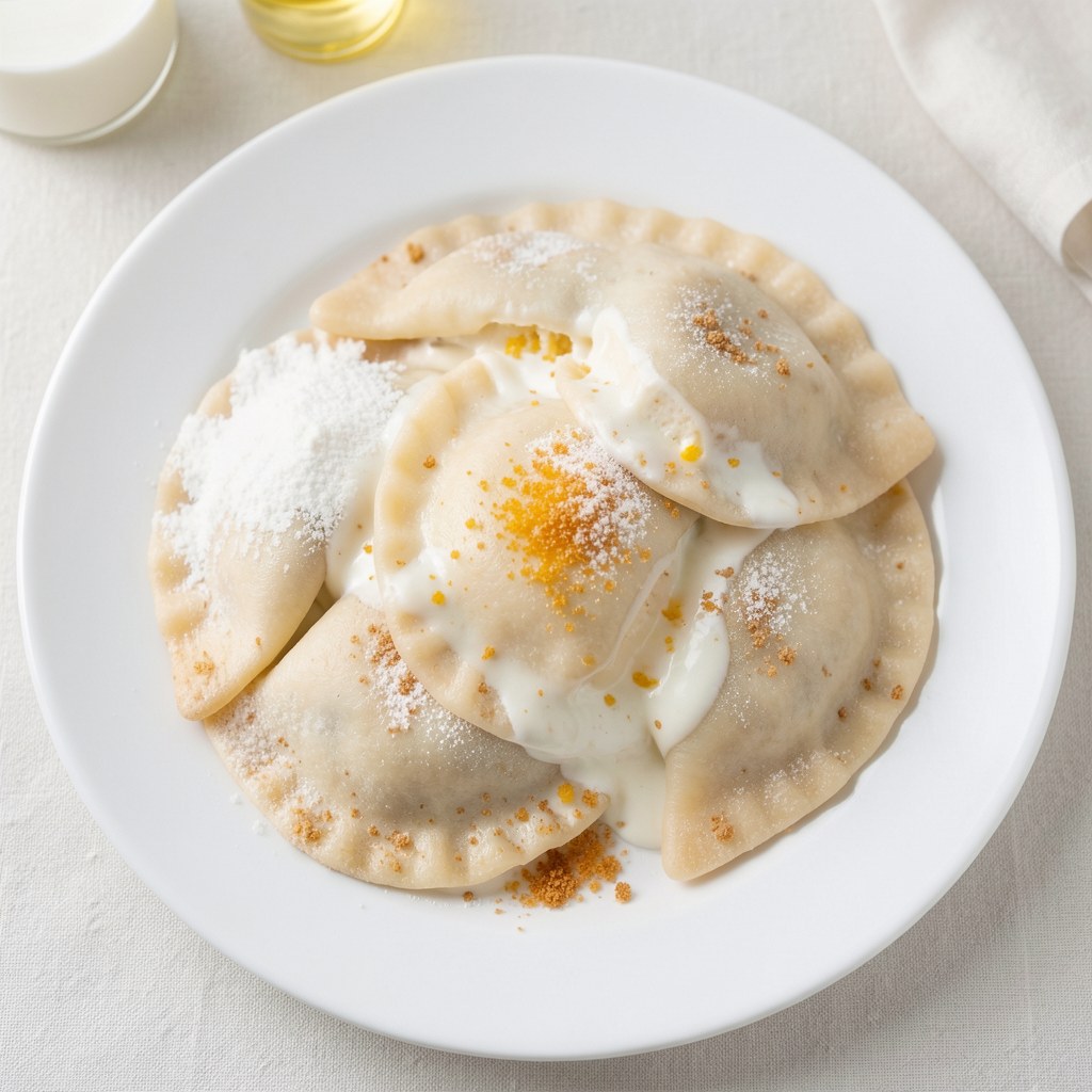 Pierogi z serem i śmietanką