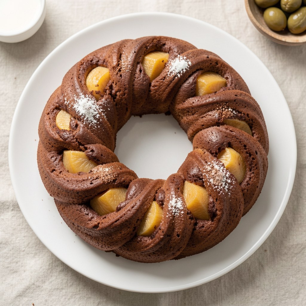 Klasyczny wieniec murzynkowy z gruszką