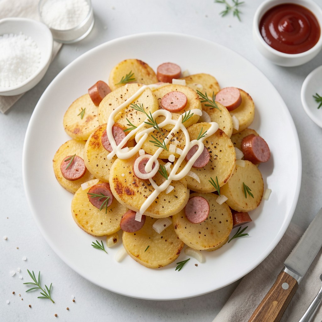 Sznycle ziemniaczane z kiełbasą