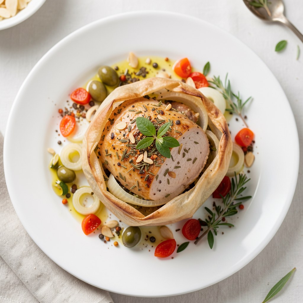 Pierś kurczak w ziołach i cebuli