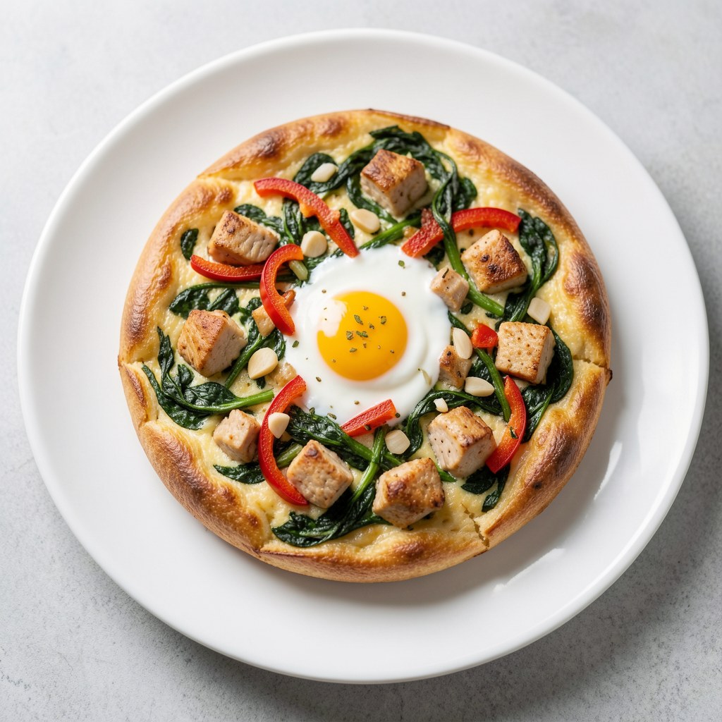 Frittata ze szpinakiem i kurczakiem