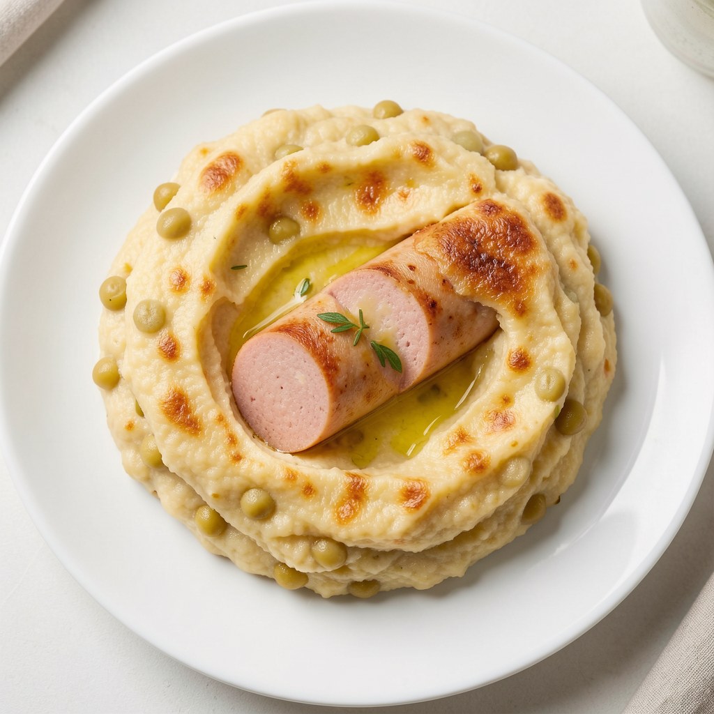 Biała zapiekana na puree ziemniaczano-fasolowym