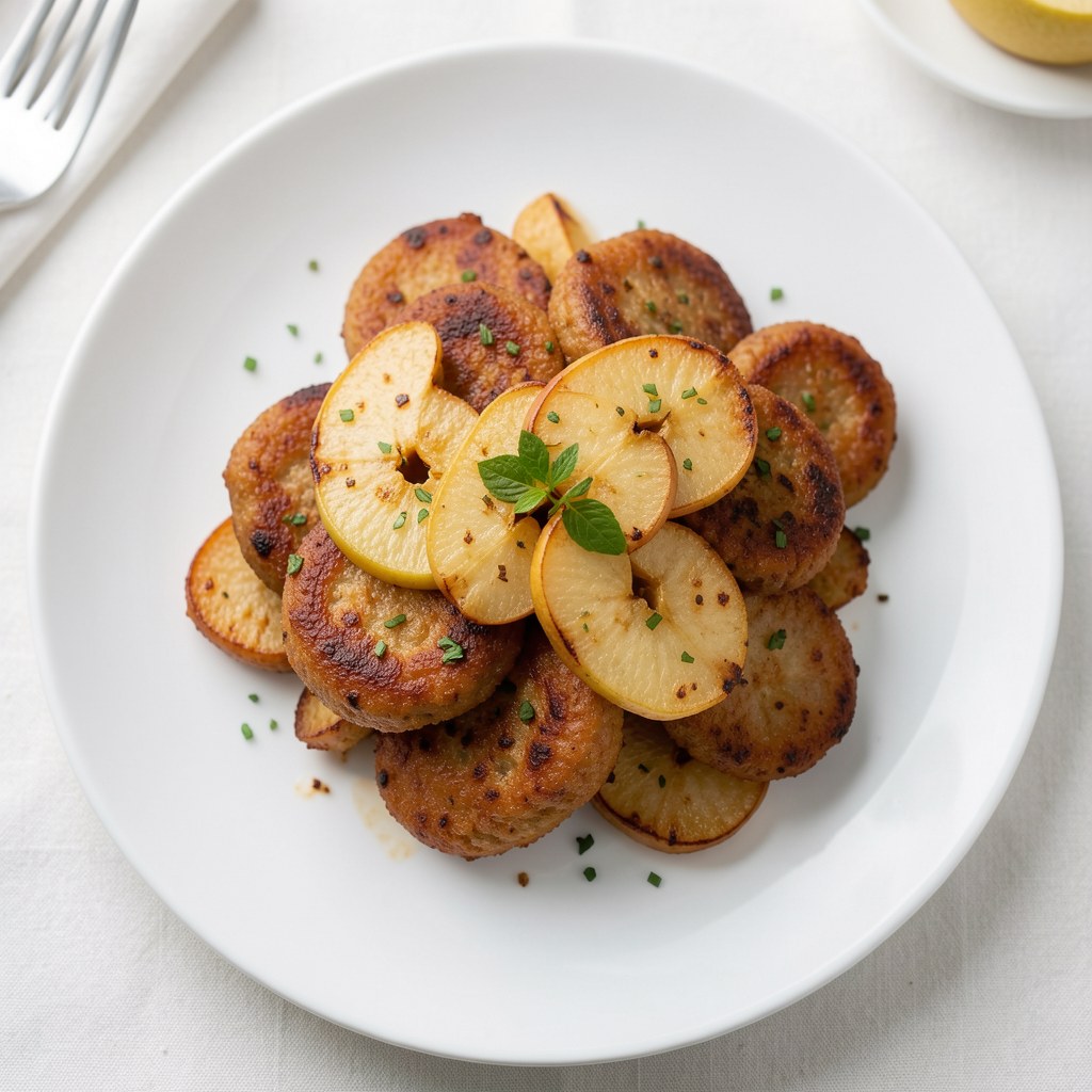 Kaszanka podsmażana z jabłkami na ostro