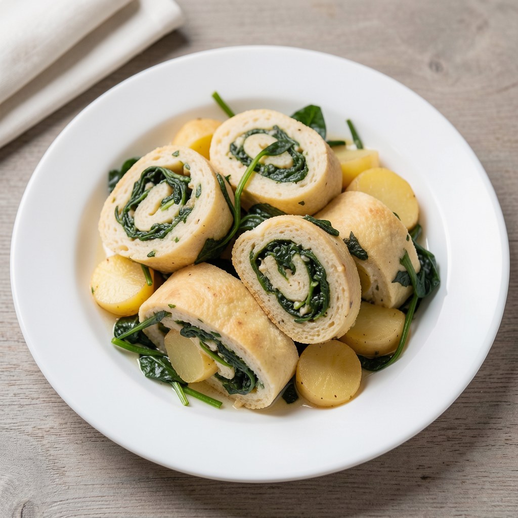 Knedlowa rolada ze szpinakiem