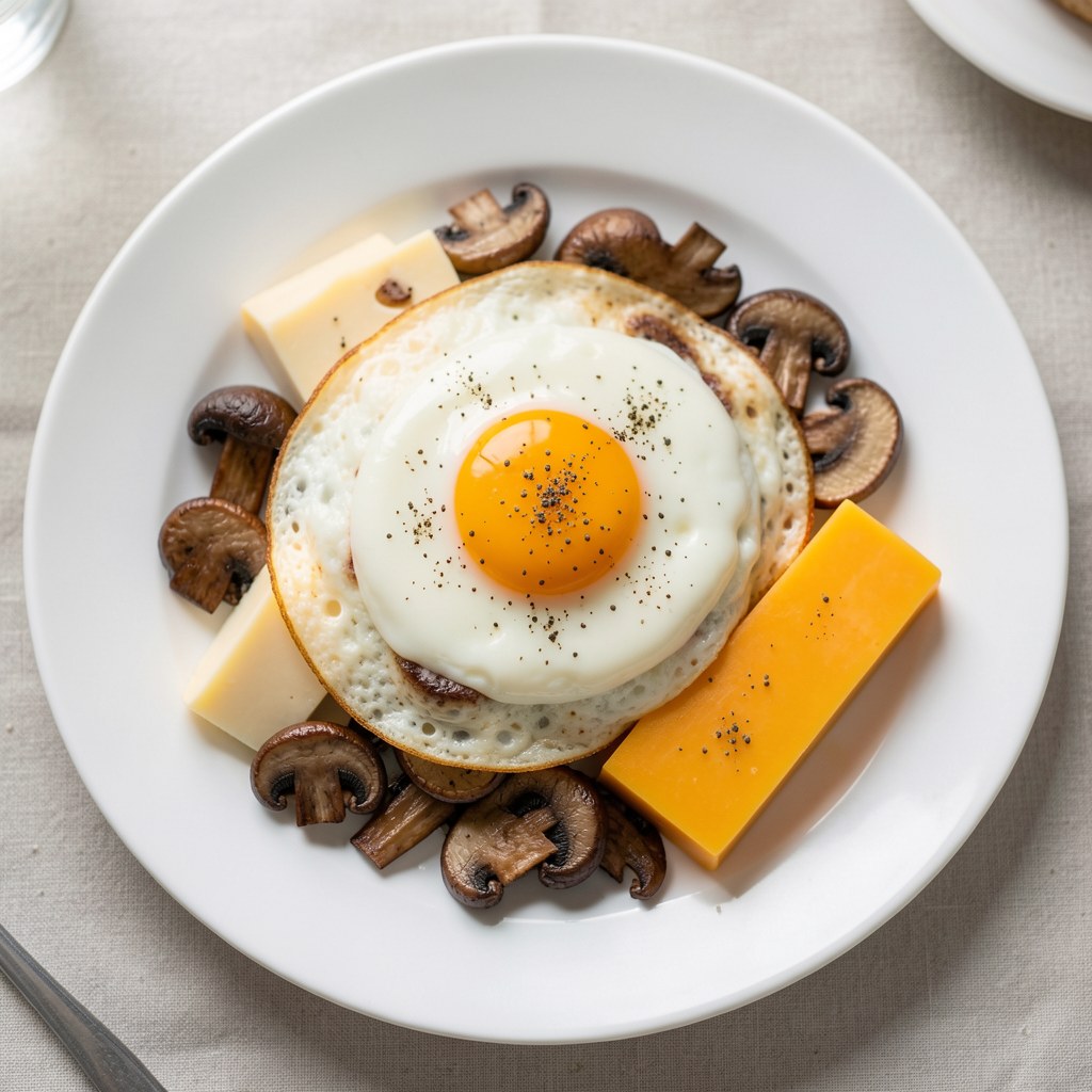Omlet z serem i pieczarkami po angielsku