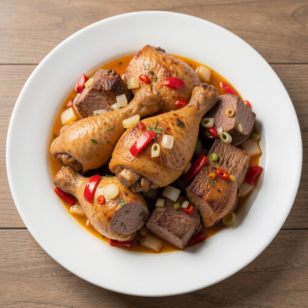 Garnek z mięsem i papryka