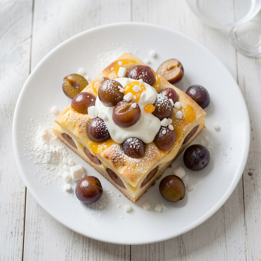 Ucierany placek ze śliwkami