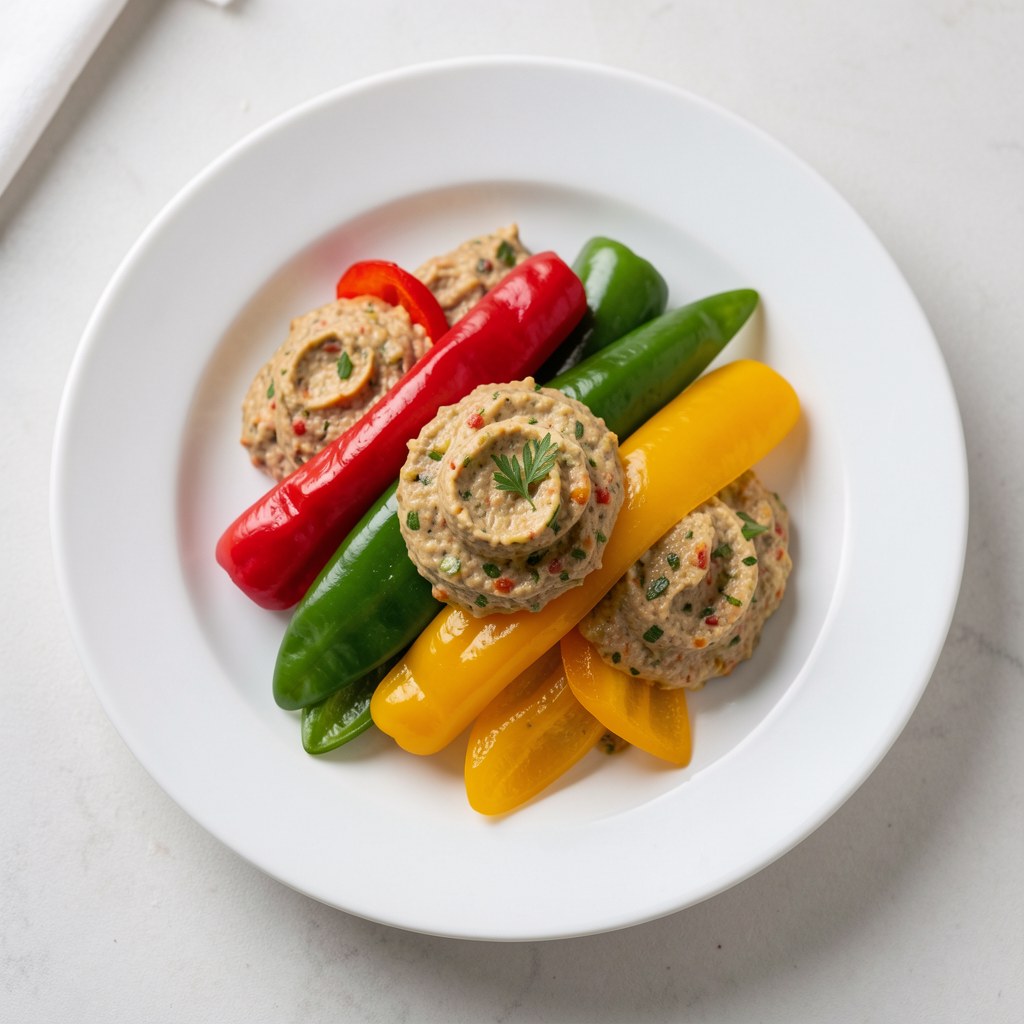 papryka z dipem koperkowym