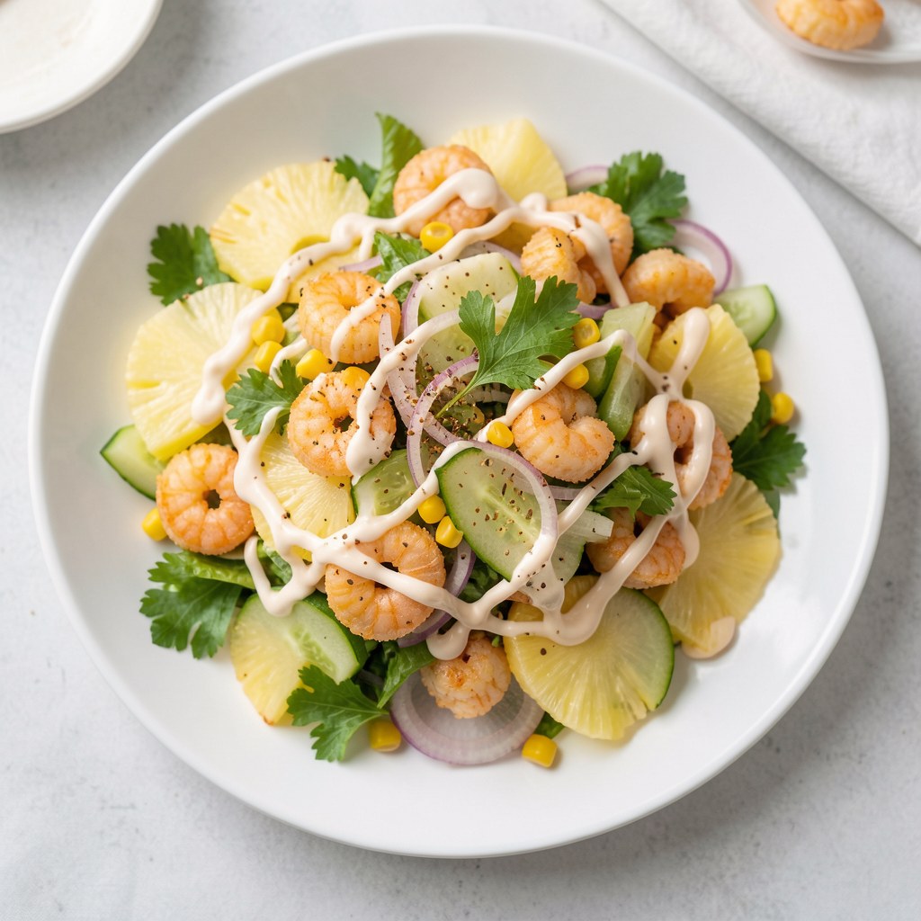 Sałatka z ananasem i paluszkami krabowymi