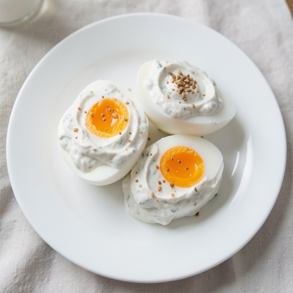 jajka na twardo z dipem koperkowym