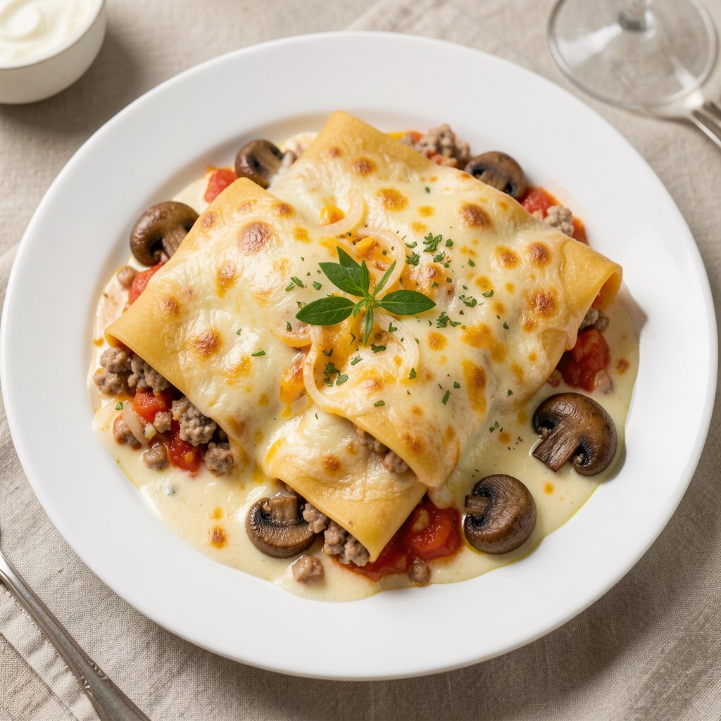 canelloni z mięsem mielonym