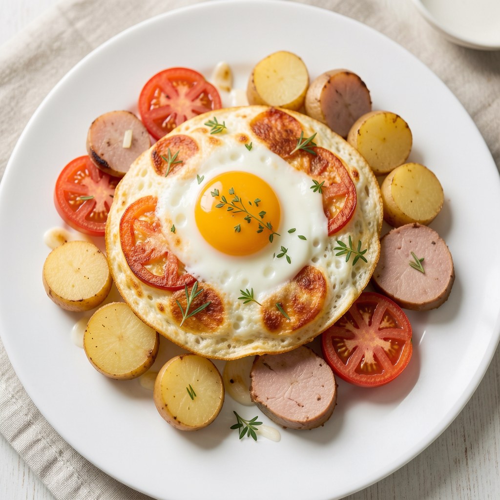 Omlet wiejski z pomidorami