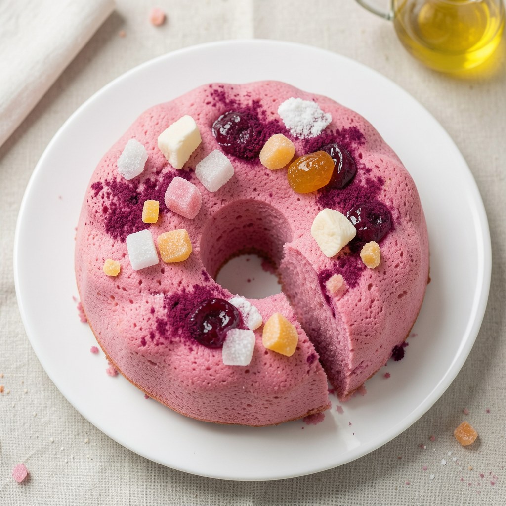 Placek ciasto rózowe