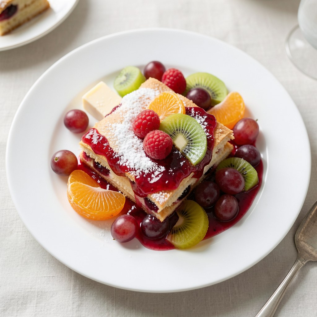 ciasto kruche z owocami i galaretką