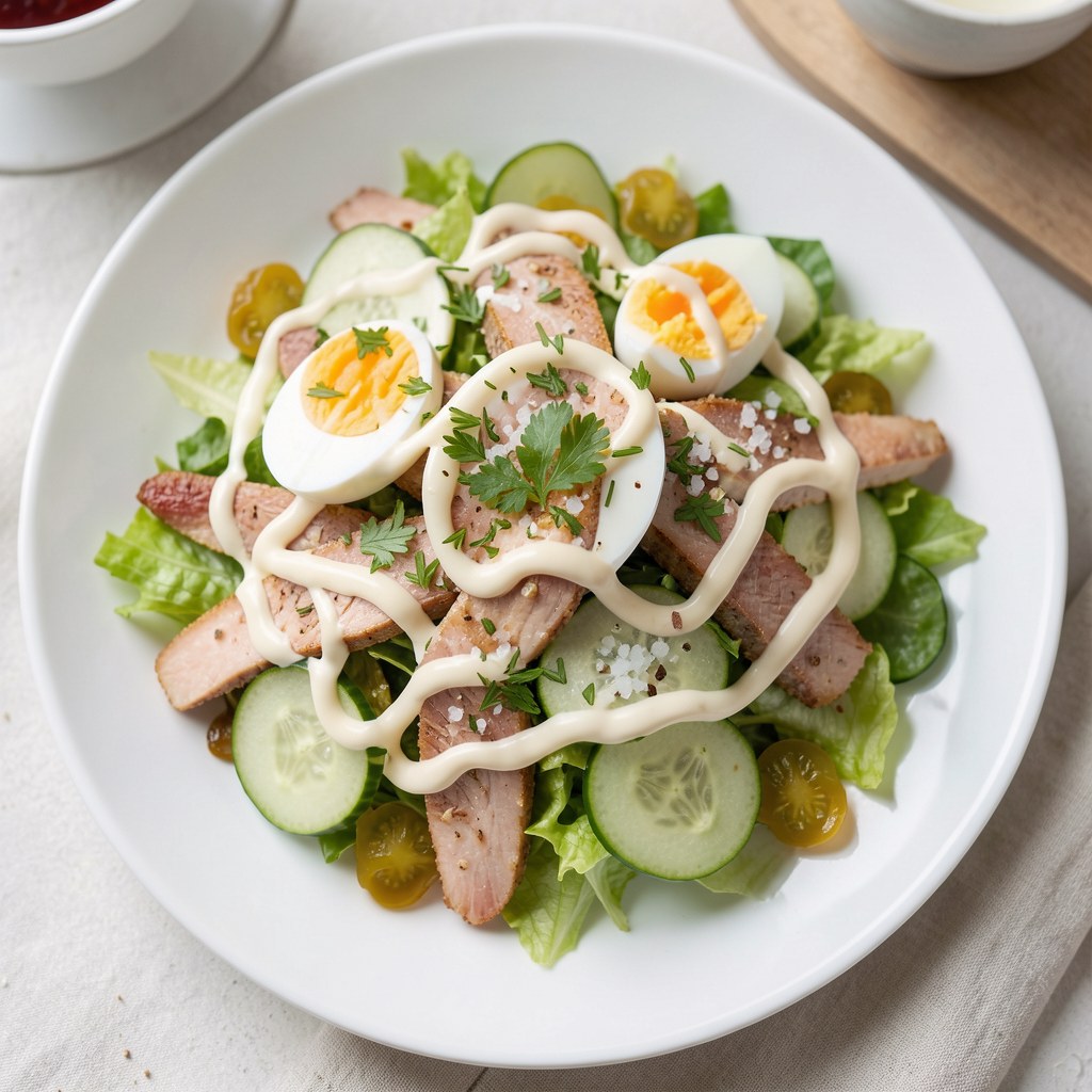 Wędzony tuńczyk w sałatce