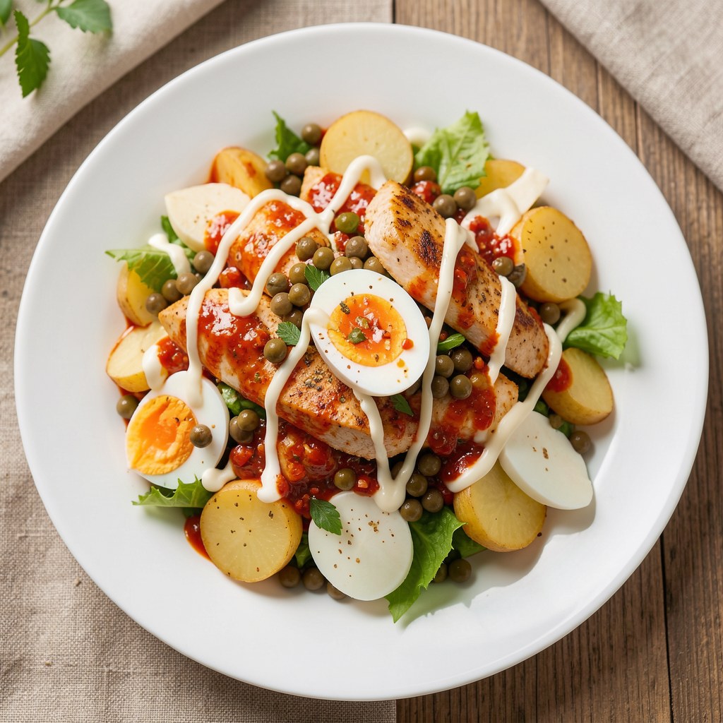 Sałatka z sosem chilli