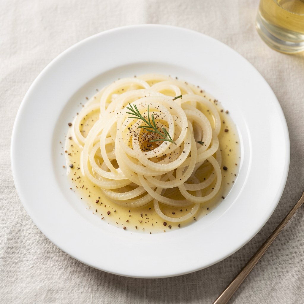 Duszona cebula na winie