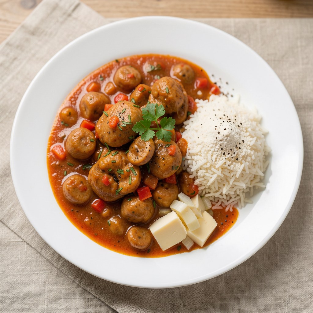 Gulasz z żołądków drobiowych z majerankiem