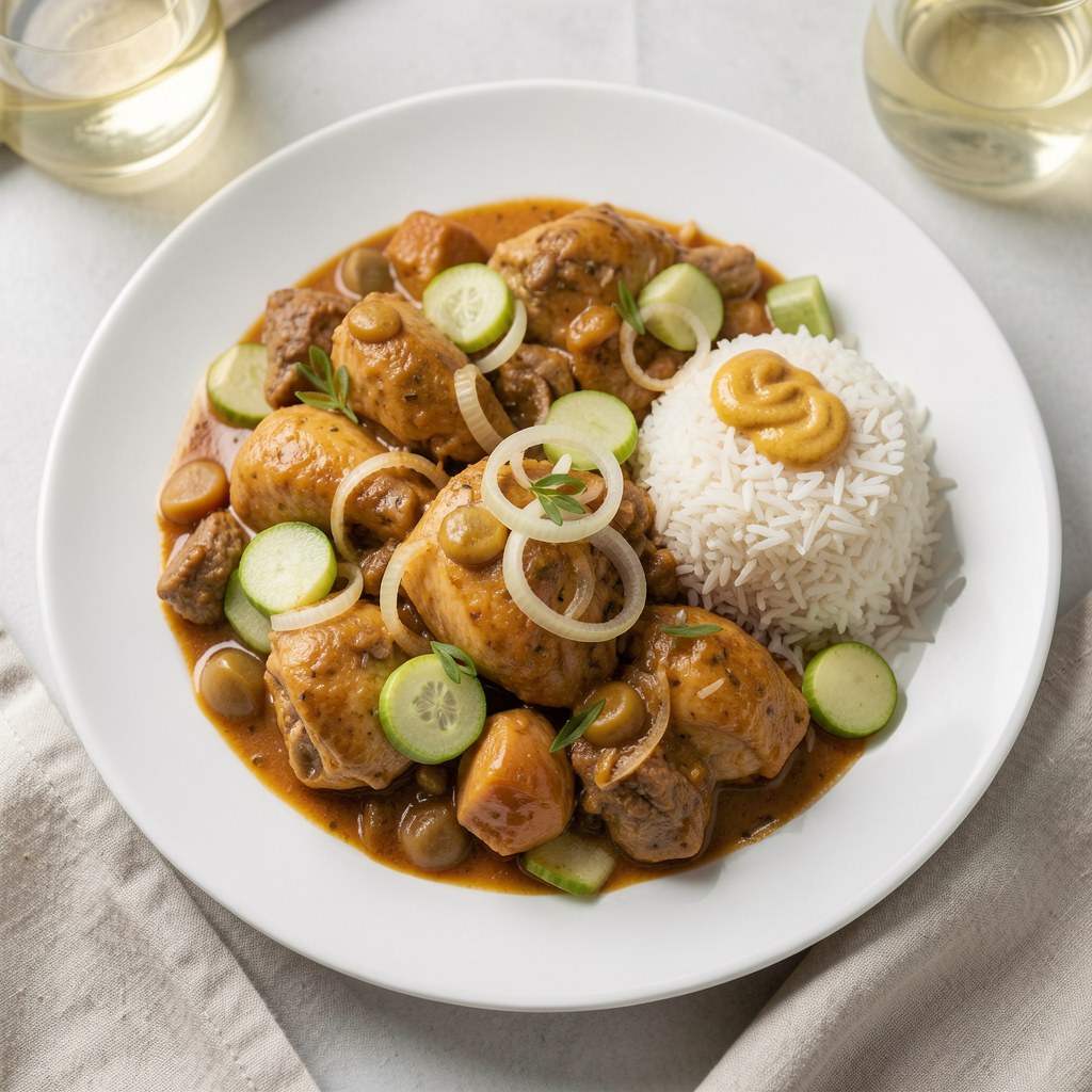 Gulasz z winem z udek kurczaka