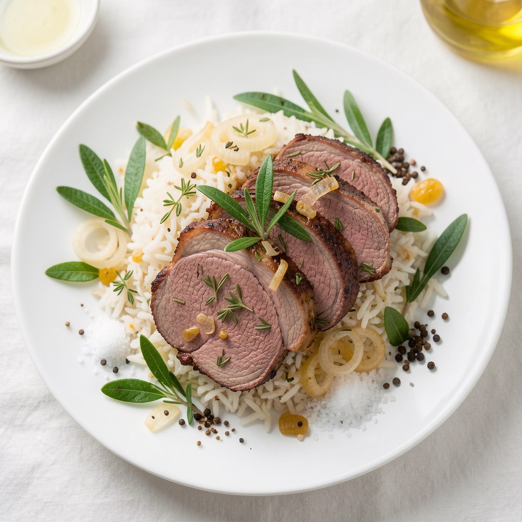 wołowina na dziko z ryżem