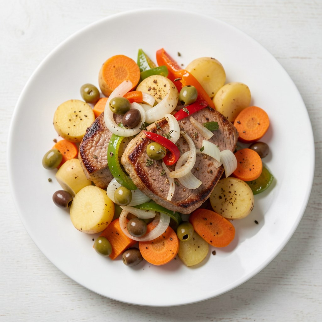 Warzywa z boczkiem na patelni