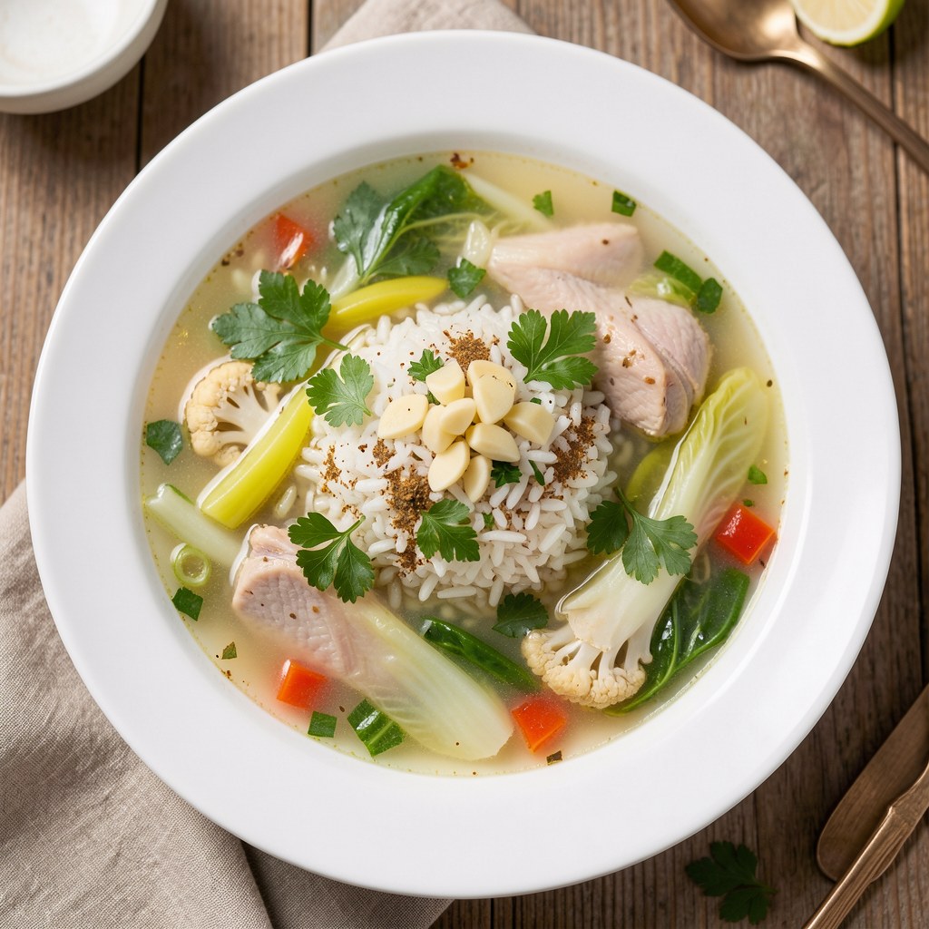 Wielowarzywna zupa z cukinią i ryżem