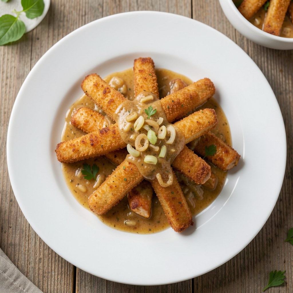 Pałeczki z kurczaka z sosem czosnkowym