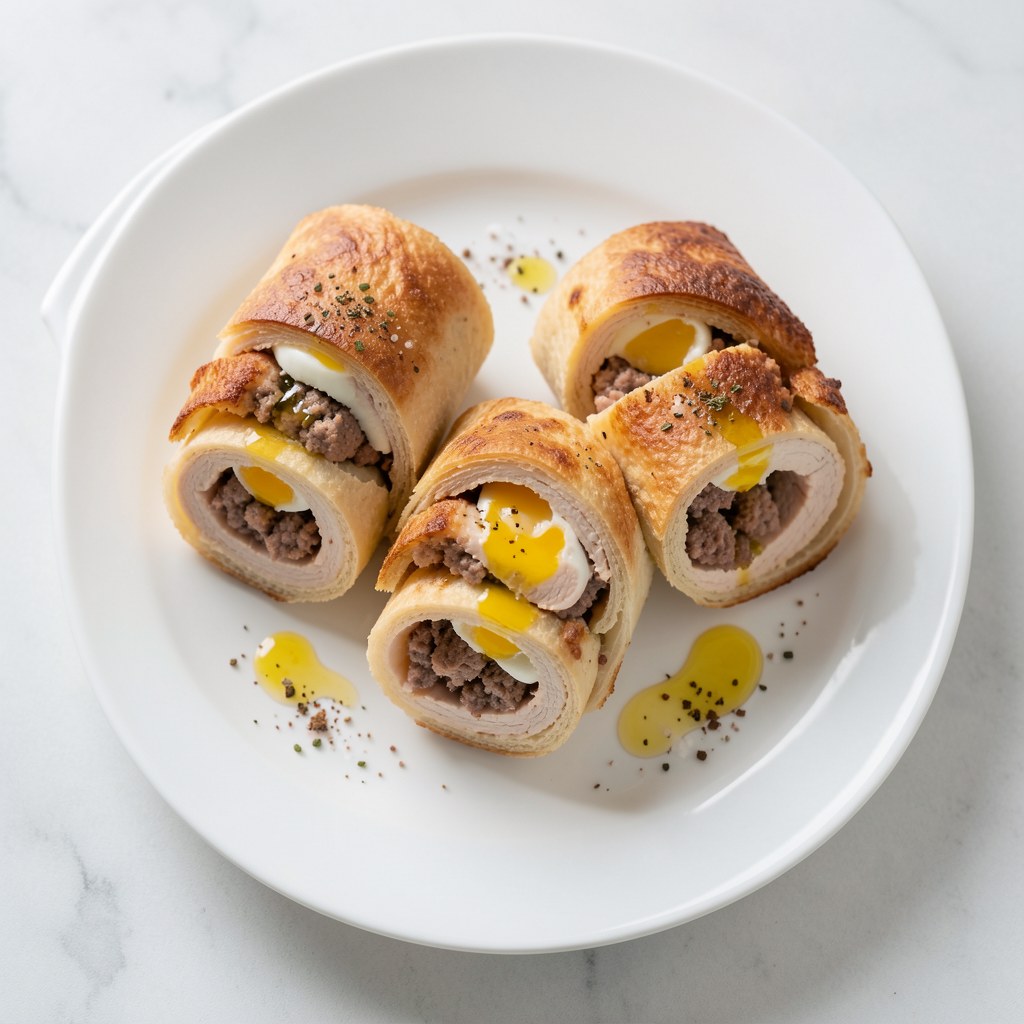 Roladki drobiowe faszerowane mięsem mielonym