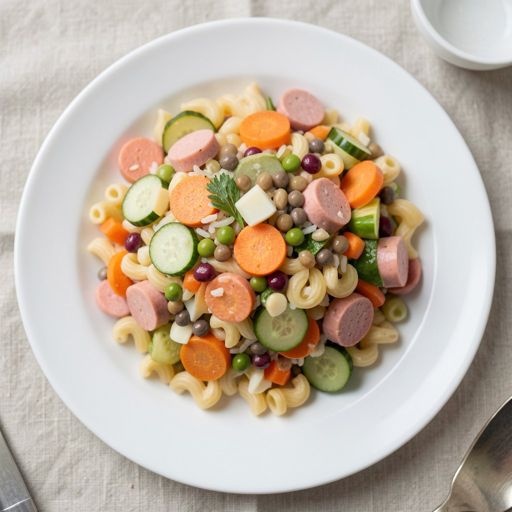 Sałatka z makaronem ryzykiem