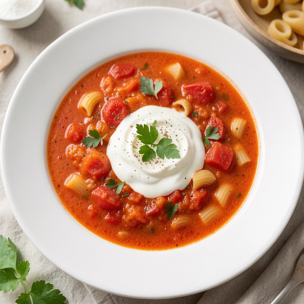 Zupa pomidorowa ze śmietaną